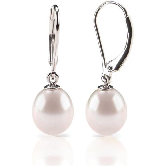 Handpicked Quality Freshwater Cultured Pearl Earrings Dangle Stud Pearl Earrings - Picture 1 of 6